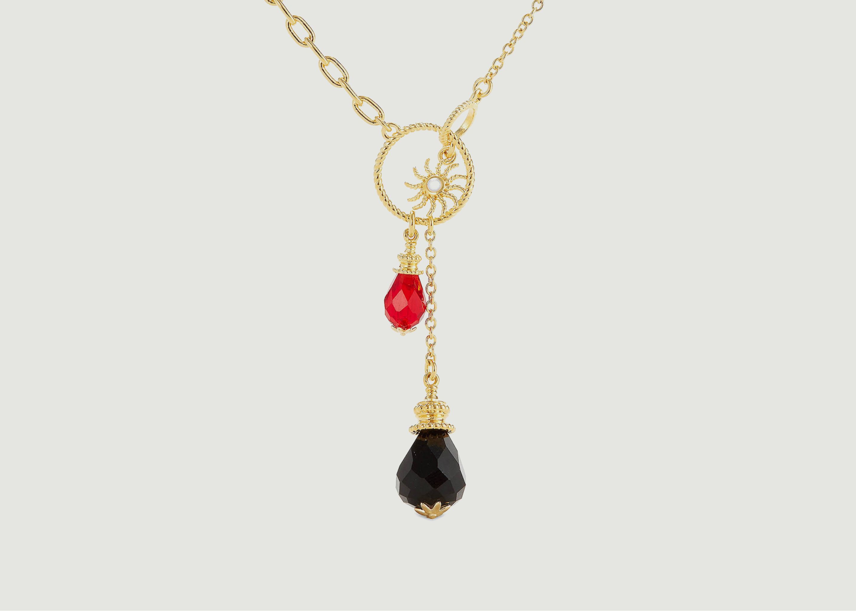 Chain necklace with sun and pearl pendant - Les Néréides