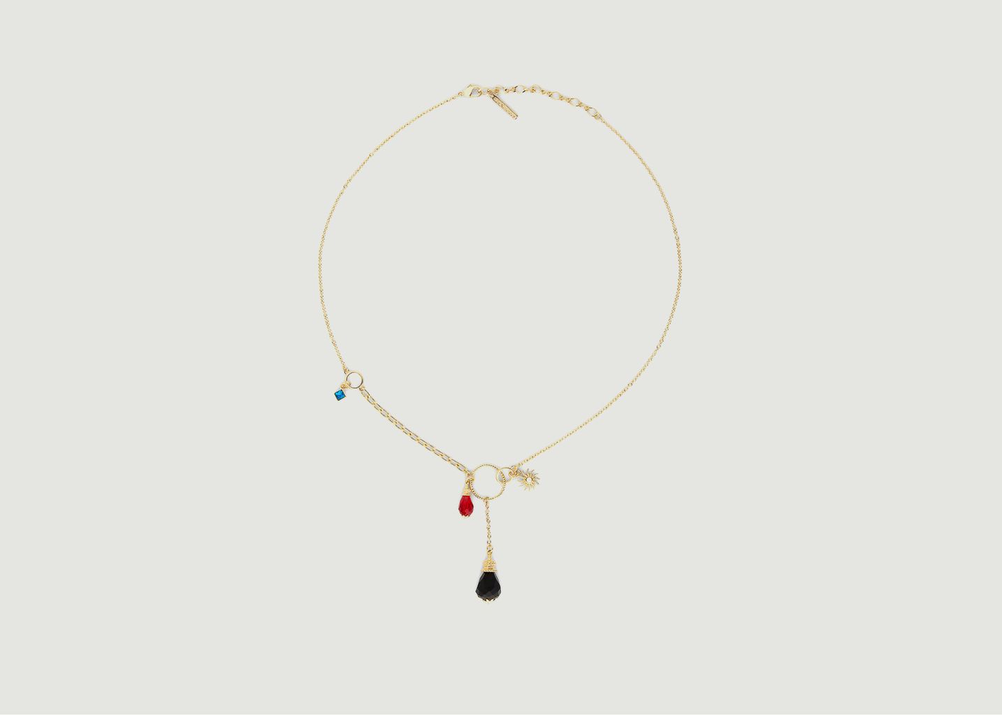 Collier chaîne avec pendentif soleil et perles - Les Néréides