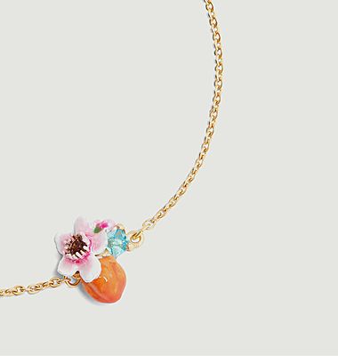 Bracelet fin abricot et fleur