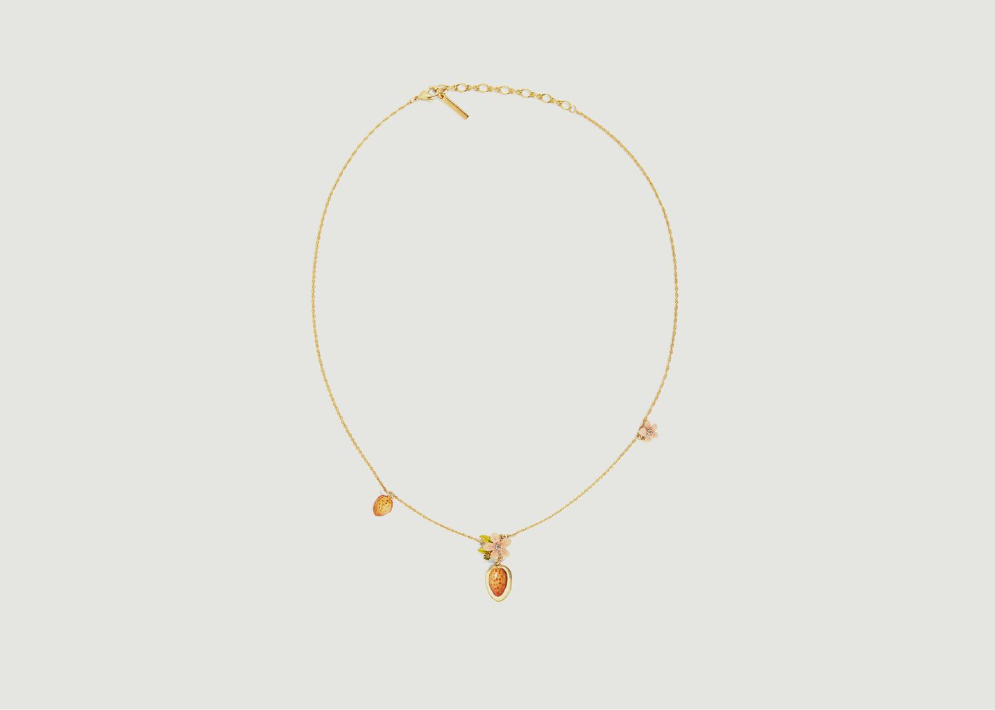 Collier chaîne avec pendentifs amandes et fleurs - Les Néréides