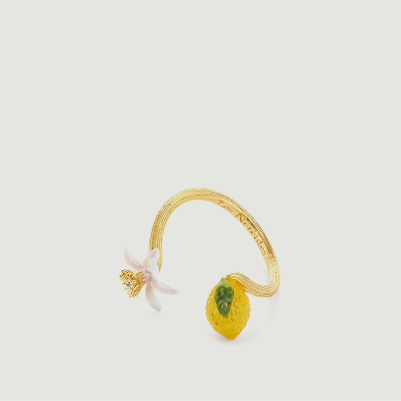 Adjustable ring lemon and lemon flower - Les Néréides