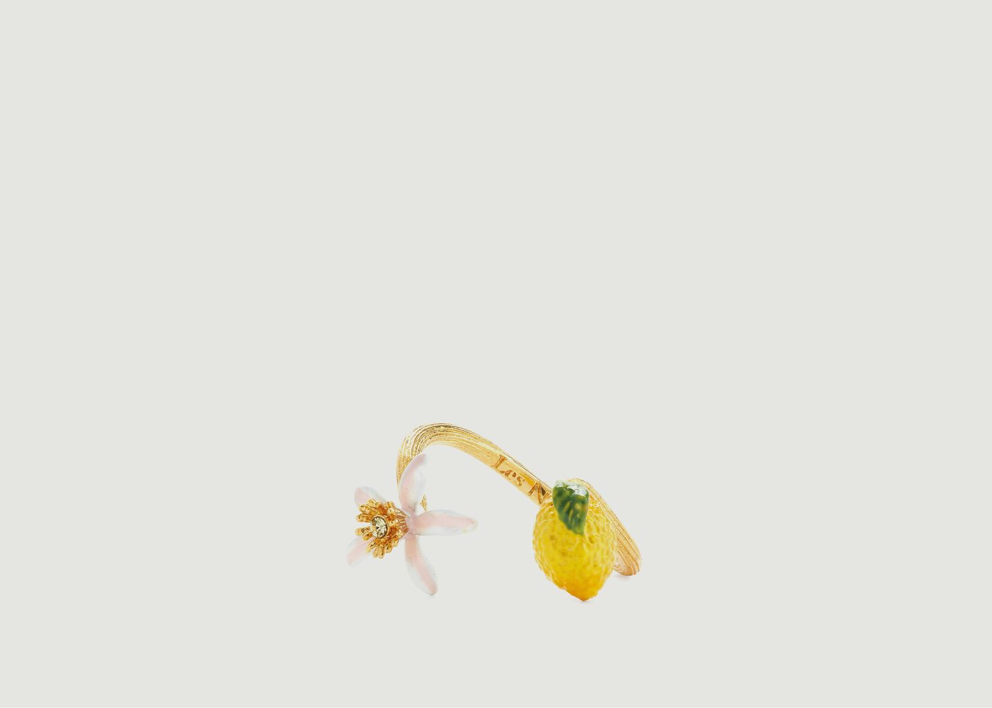 Bague ajustable citron et fleur de citronnier - Les Néréides