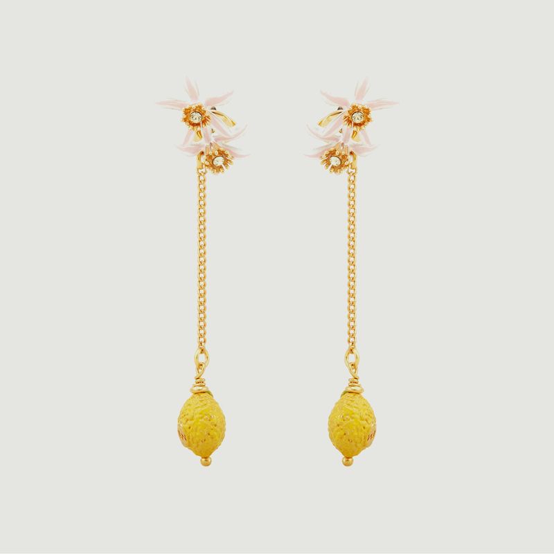 Ohrringe mit Zitronenkette und Zitronenblüte - Les Néréides