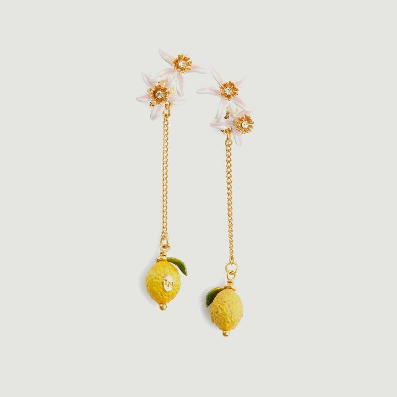 Ohrringe mit Zitronenkette und Zitronenblüte - Les Néréides