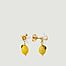 Boucles d'oreilles pendantes citron et fleur de citronnier - Les Néréides