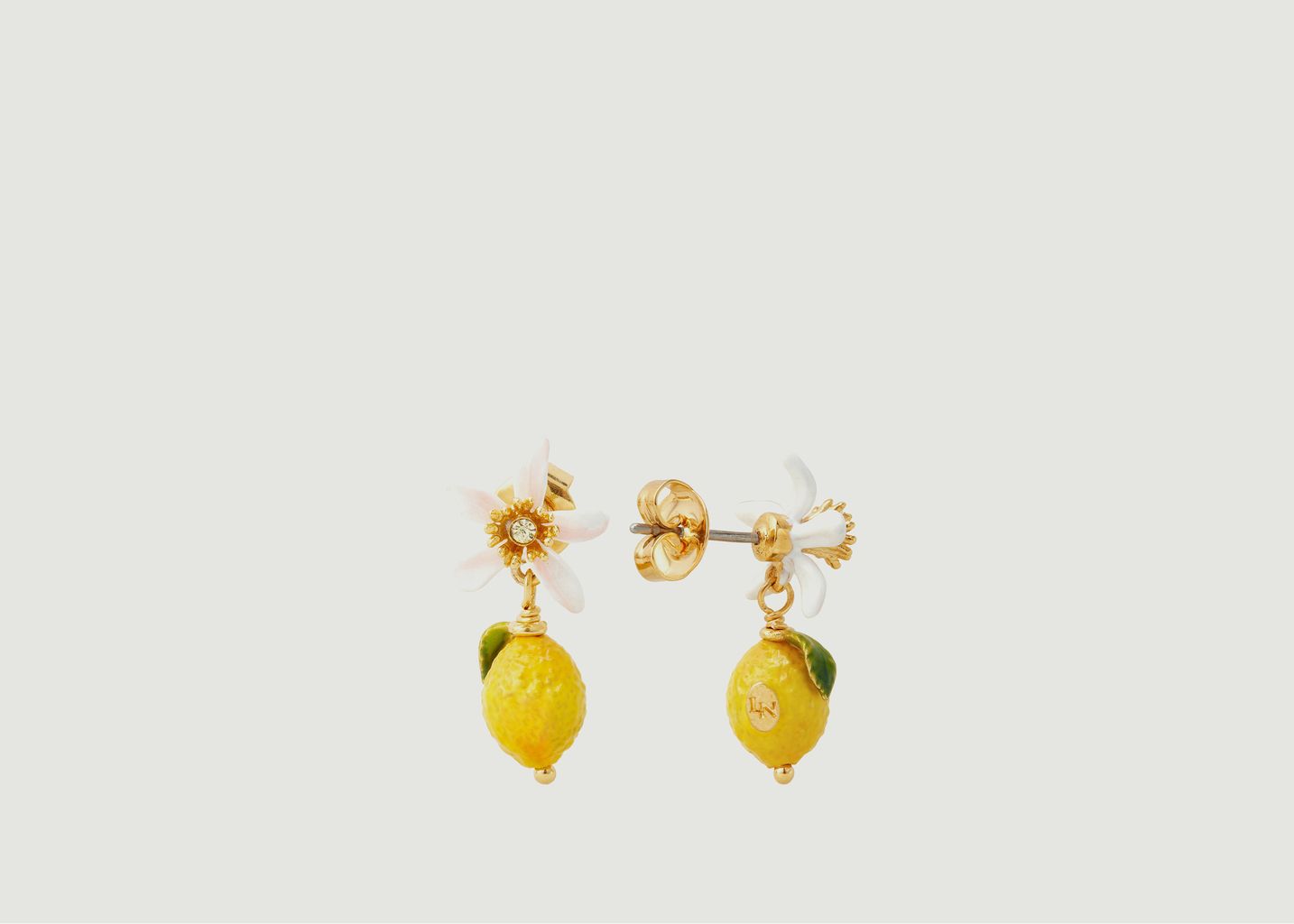 Lemon and lemon flower earrings - Les Néréides