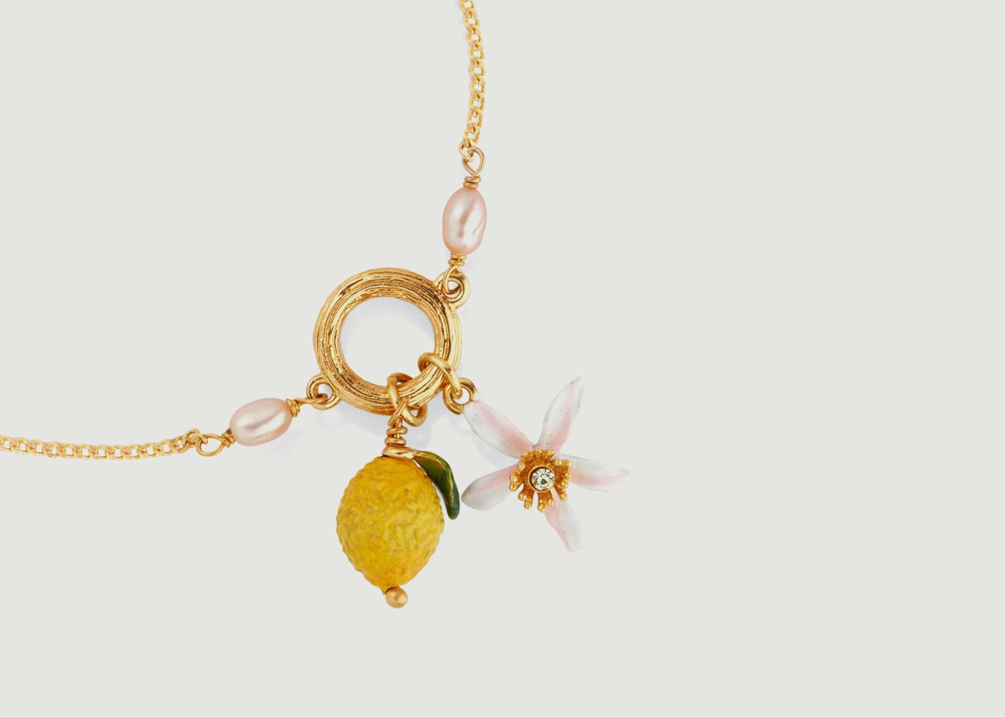 Bracelet fin citron et fleur de citronnier - Les Néréides