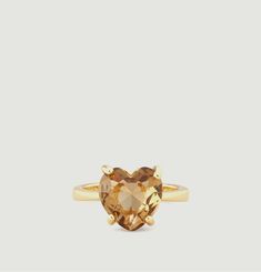 Solitaire heart ring La Diamantine