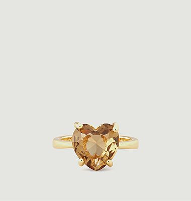 Solitaire heart ring La Diamantine