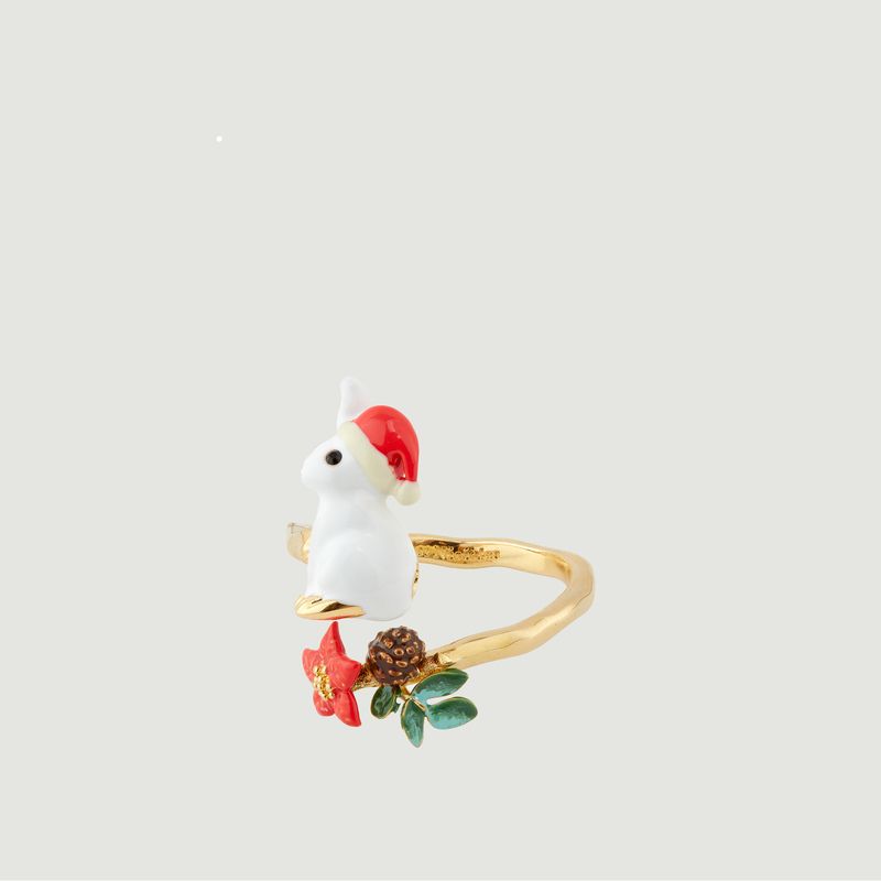 Adjustable ring Christmas bunny - Les Néréides