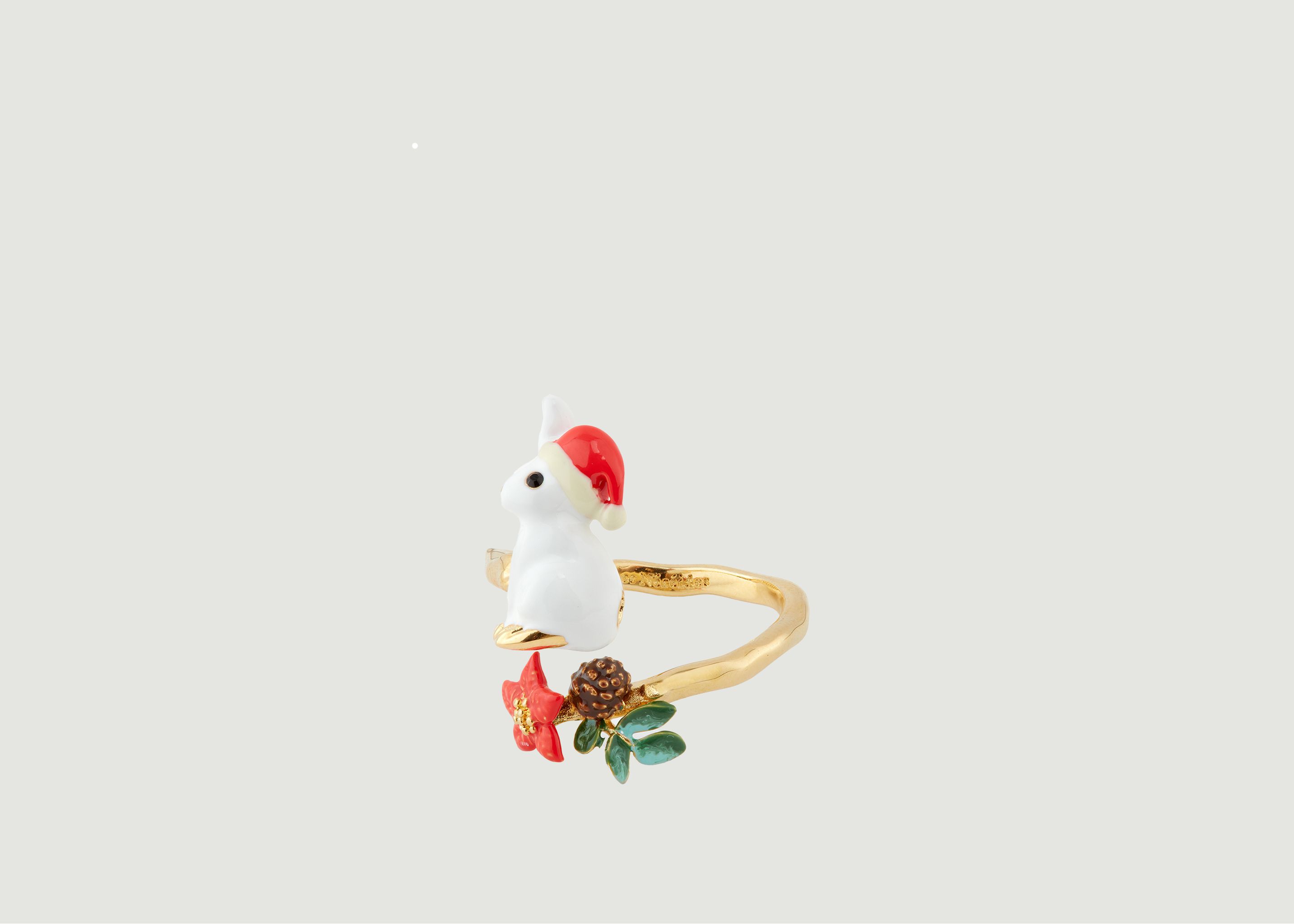 Adjustable ring Christmas bunny - Les Néréides