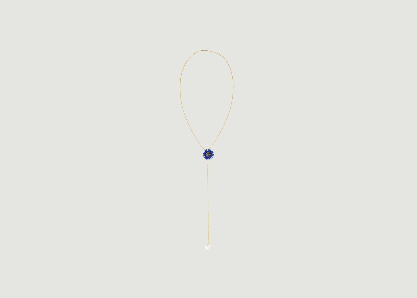 Long thin necklace with gerbera pendant - Les Néréides