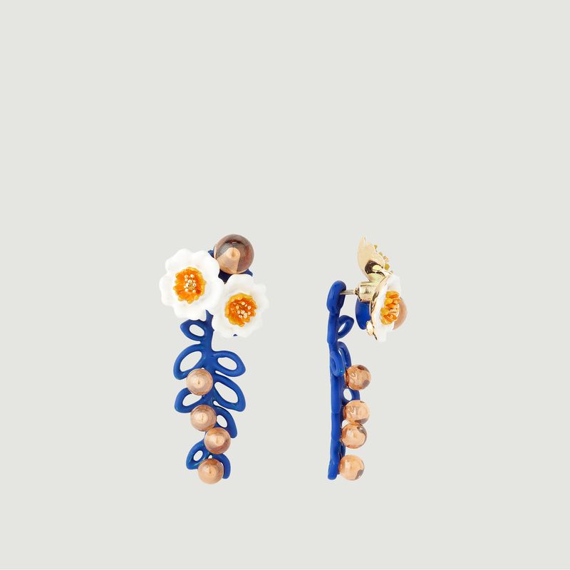 Anemone and glass beads earrings - Les Néréides