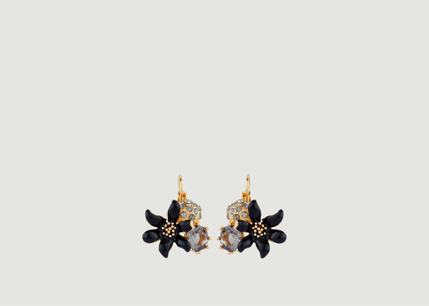 Lily and crystal sleeper earrings - Les Néréides
