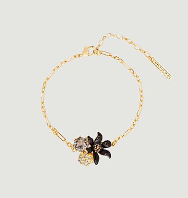 Bracelet fin fleur de lys et verre taillé