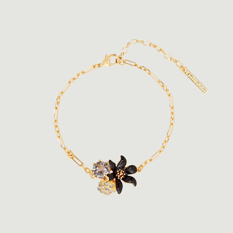 Bracelet fin fleur de lys et verre taillé - Les Néréides