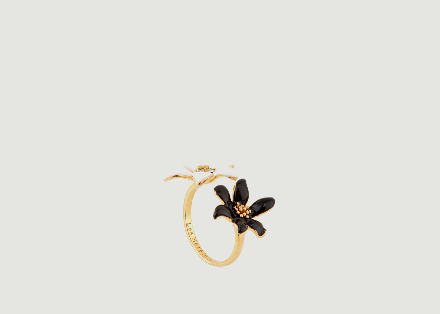 Adjustable ring with fleur-de-lis and buttercup - Les Néréides