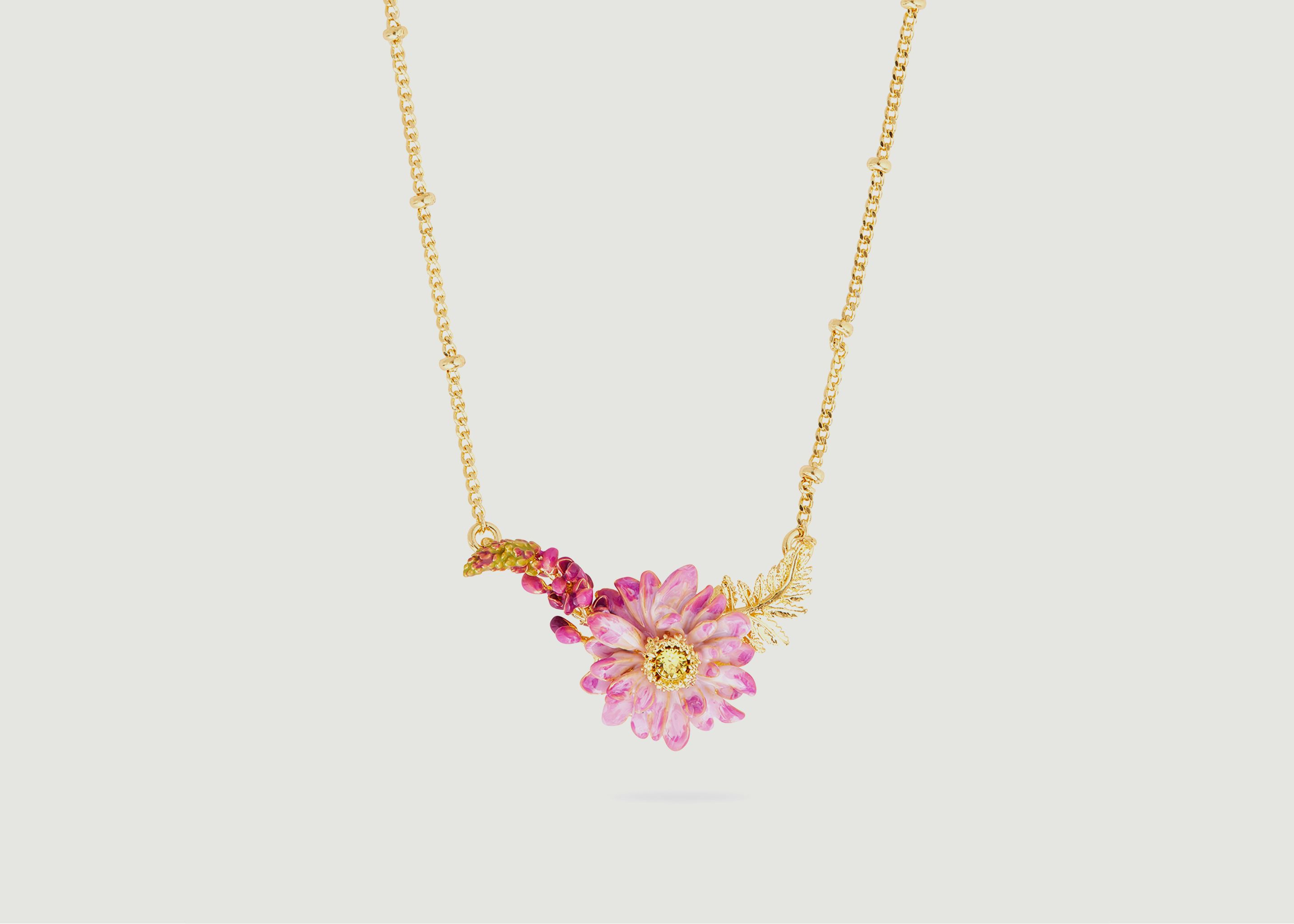 Lotus flower and lupine necklace - Les Néréides
