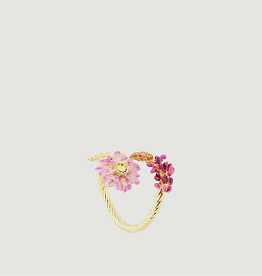 Verstellbarer Ring You and Me Lotusblume und Lupine