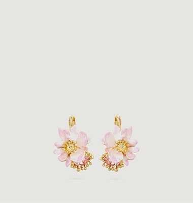 Lotus flower sleeper earrings