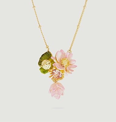 Fine necklace with lotus flower pendant