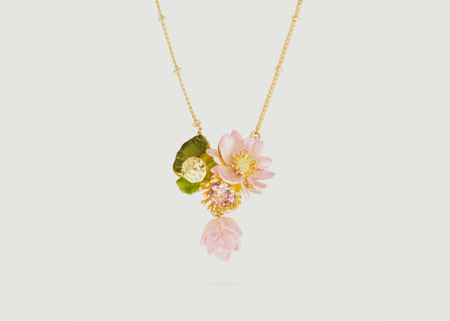 Collier fin avec pendentif fleur de lotus - Les Néréides