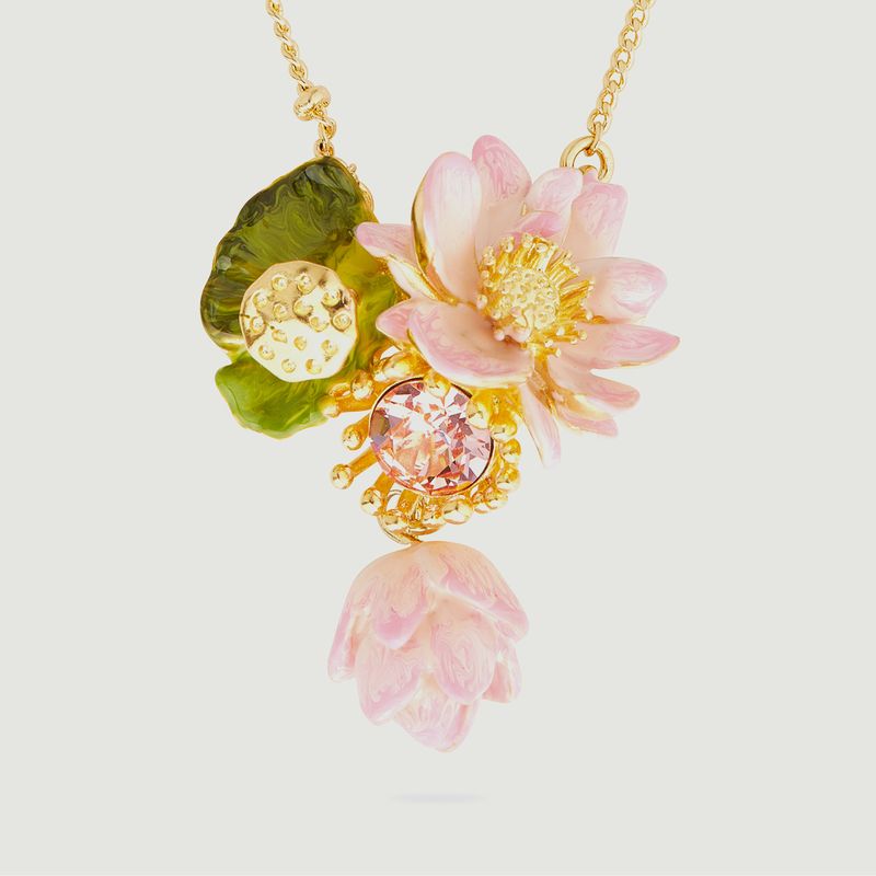 Collier fin avec pendentif fleur de lotus - Les Néréides