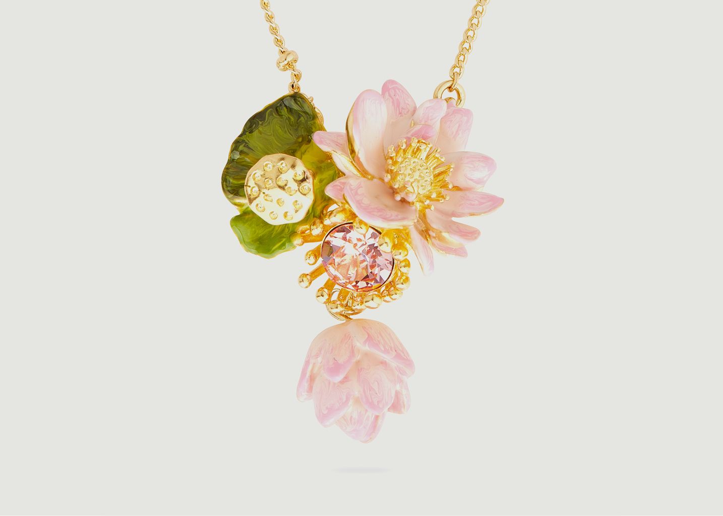 Fine necklace with lotus flower pendant - Les Néréides