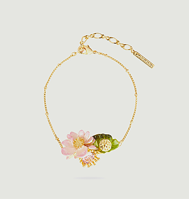 Bracelet fin ajustable fleur de lotus