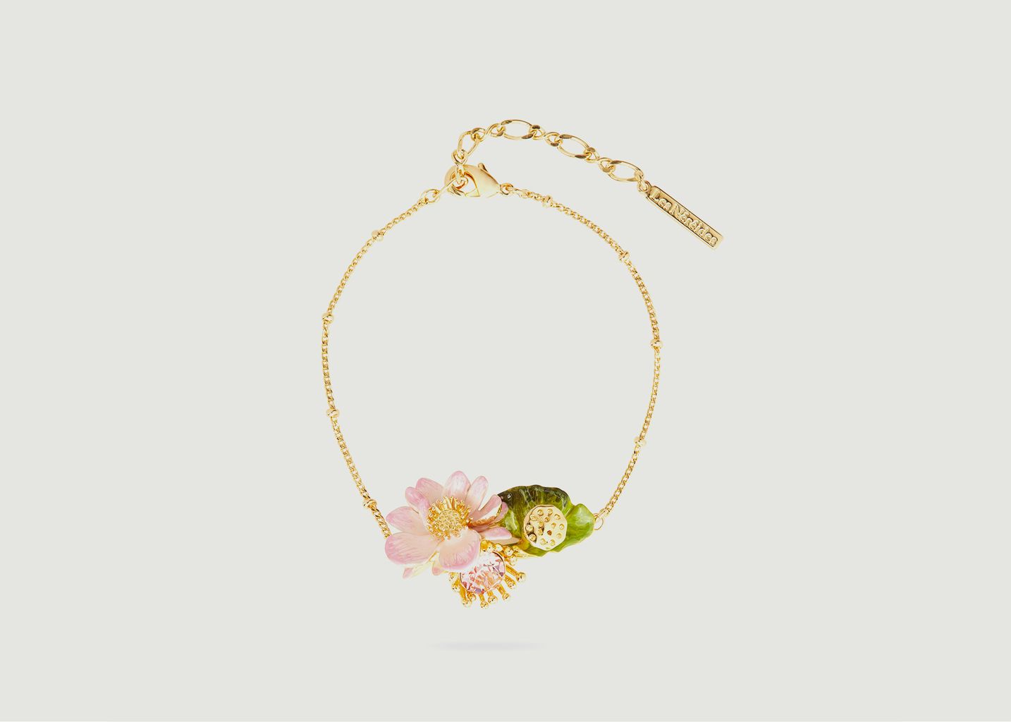 Fine adjustable lotus flower bracelet - Les Néréides