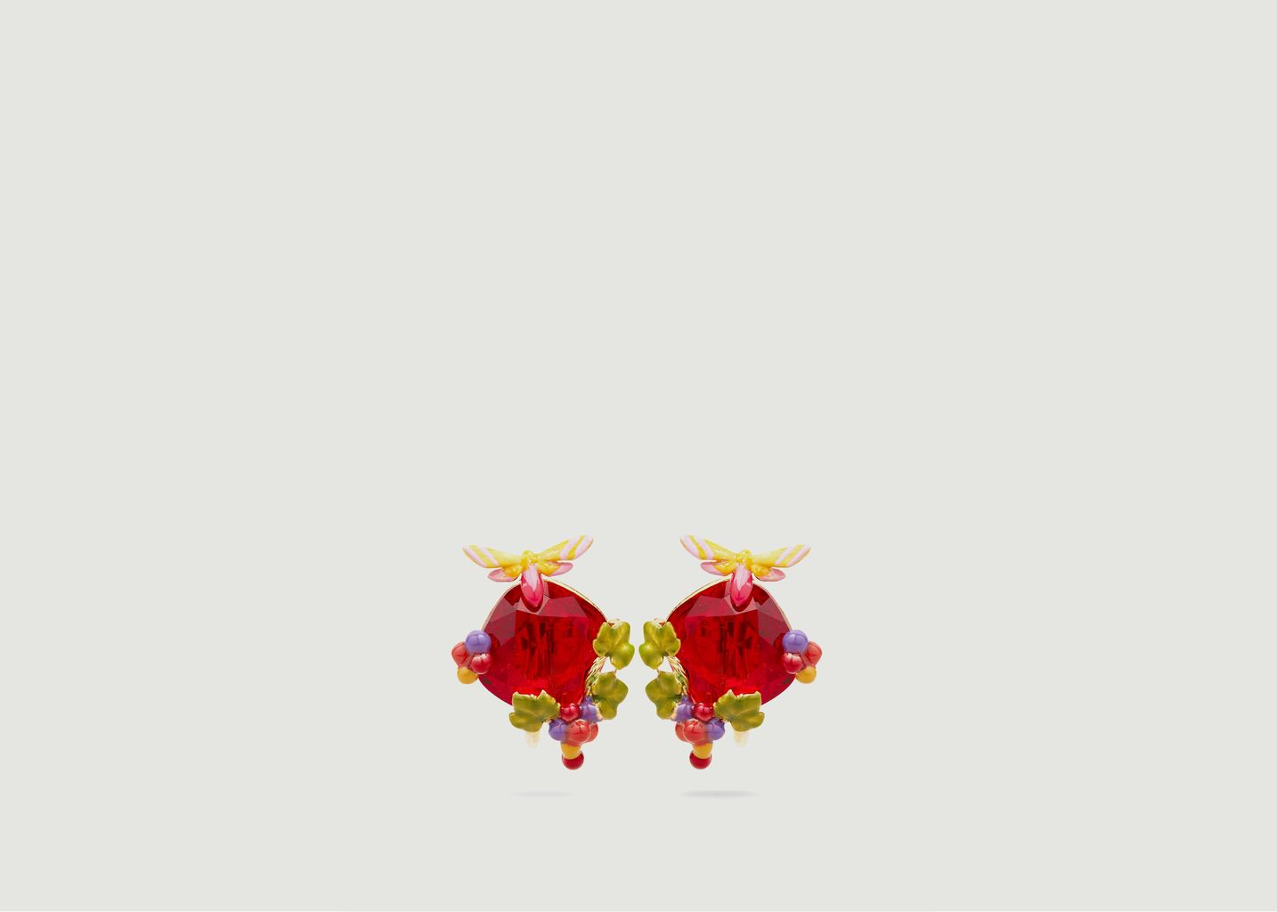 Boucles d'oreilles puces papillon et raisins - Les Néréides
