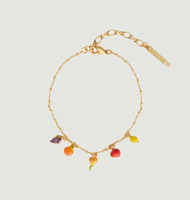 Bracelet fin avec 5 charms fruits