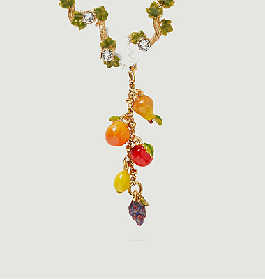 Fine necklace with amphora pendant, vine leaves and fruits
