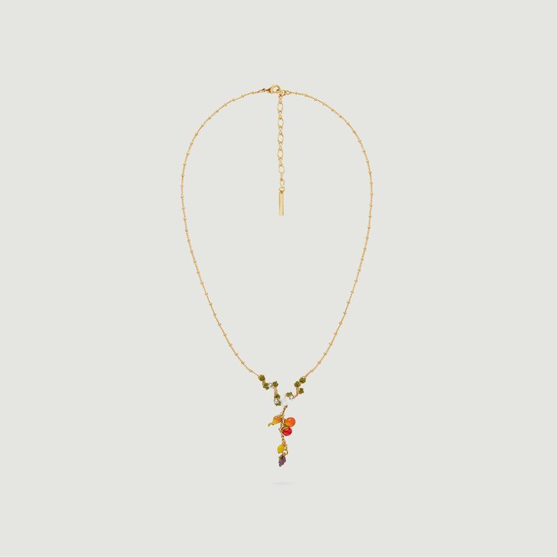 Fine necklace with amphora pendant, vine leaves and fruits - Les Néréides