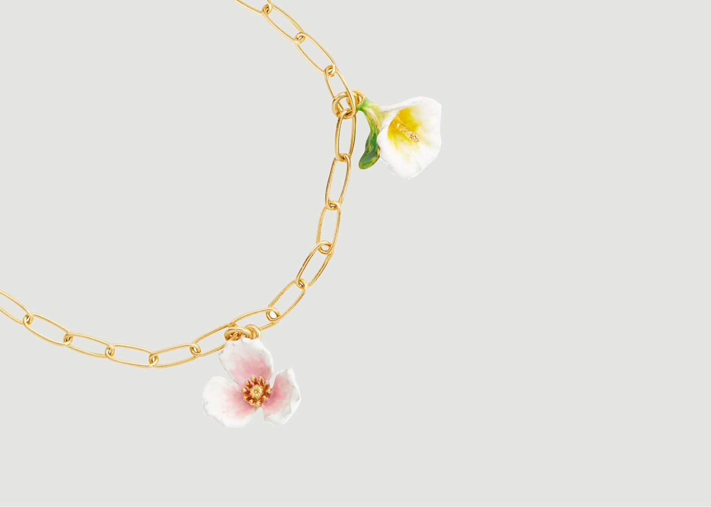 Fine gold-plated brass floating garden bracelet - Les Néréides