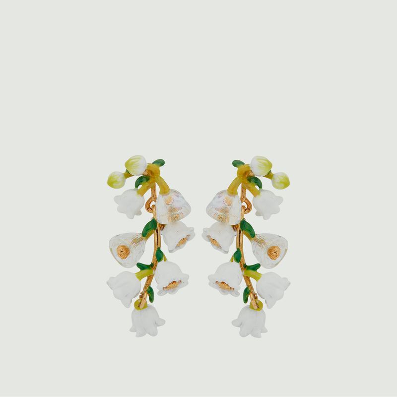 Flower poem pendant earring - Les Néréides
