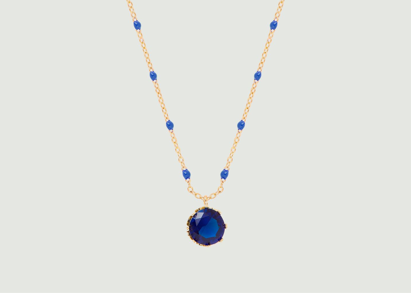 Necklace chain with round stone pendant Colorama - Les Néréides