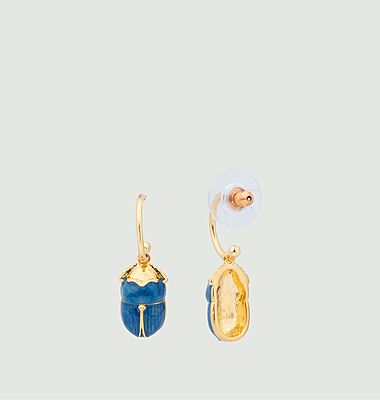Boucles d'oreilles créoles avec scarabée Les Amulettes