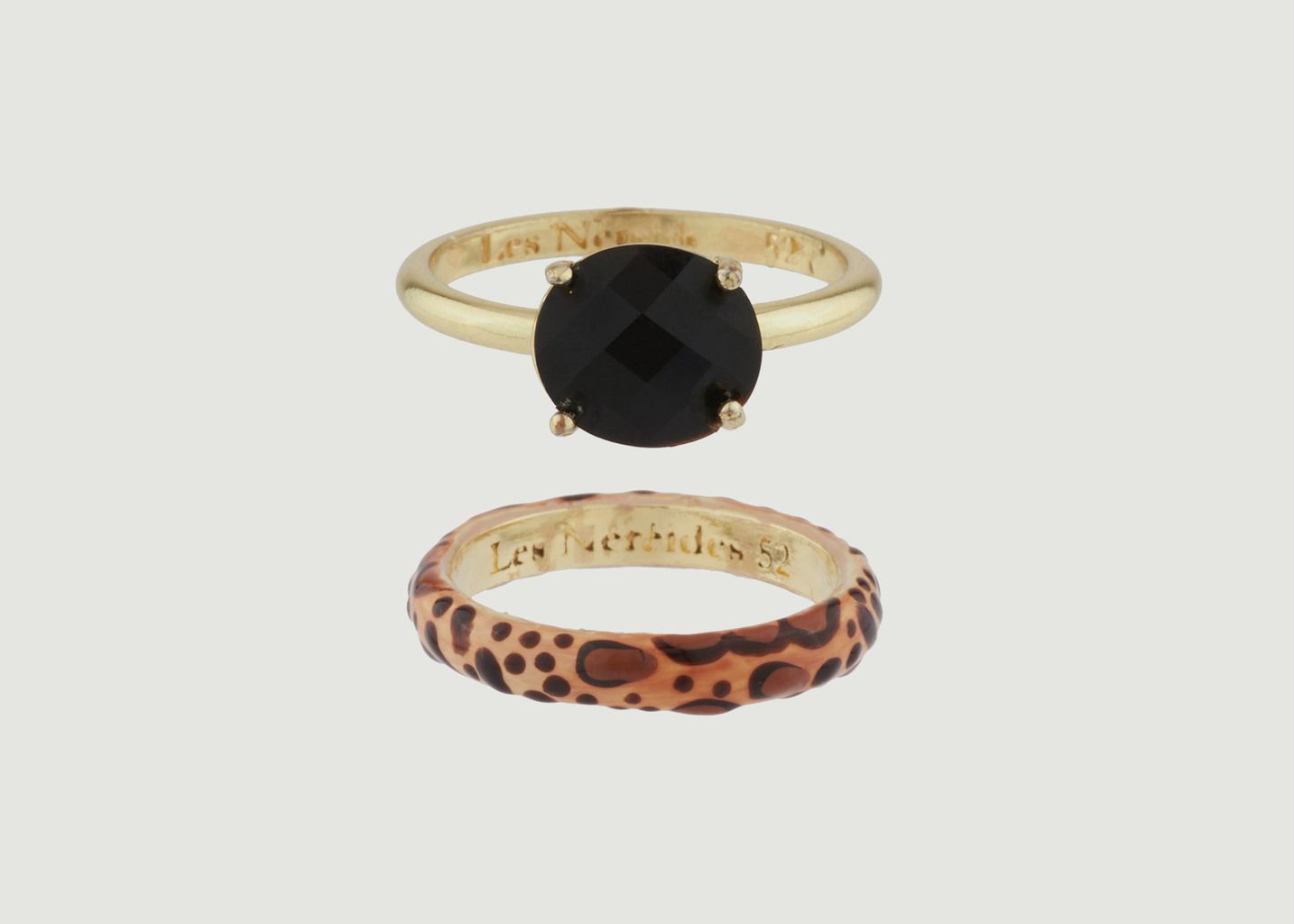 Onyx & Leopard Ring Stack - Les Néréides
