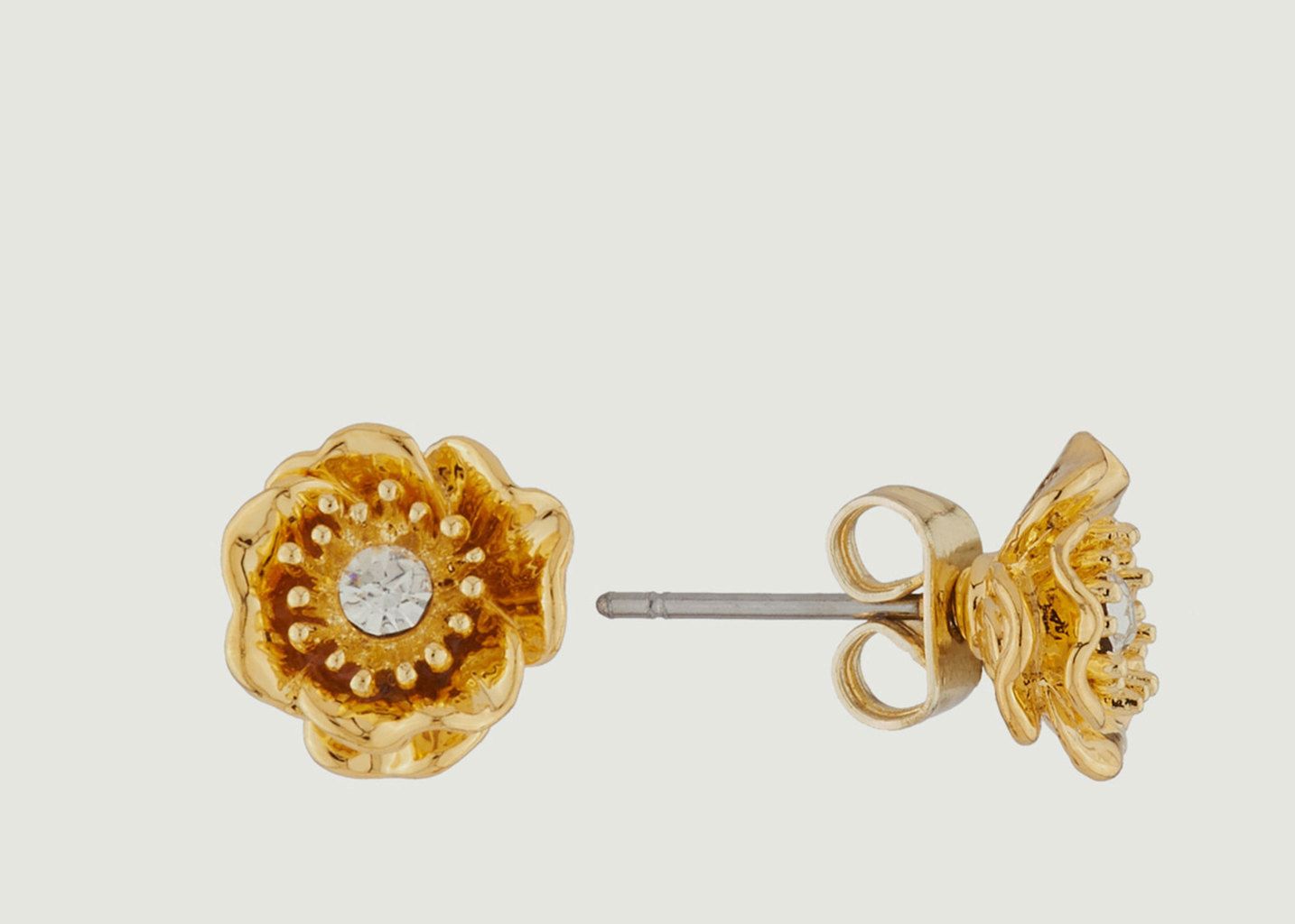 Gold Floral Earrings - Les Néréides