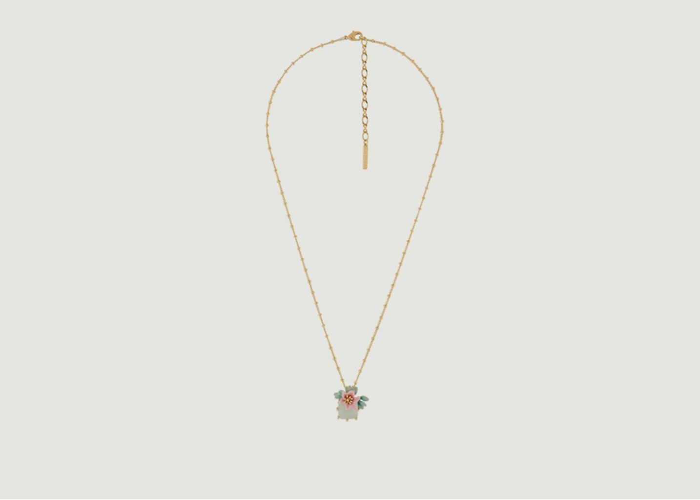 Lemon flower necklace with square stone - Les Néréides