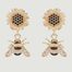 Sunflower and bumblebee earrings - Les Néréides
