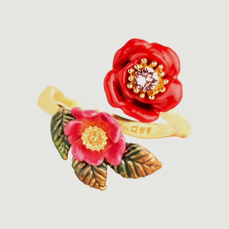Bague ajustable duo de roses sauvages - Les Néréides