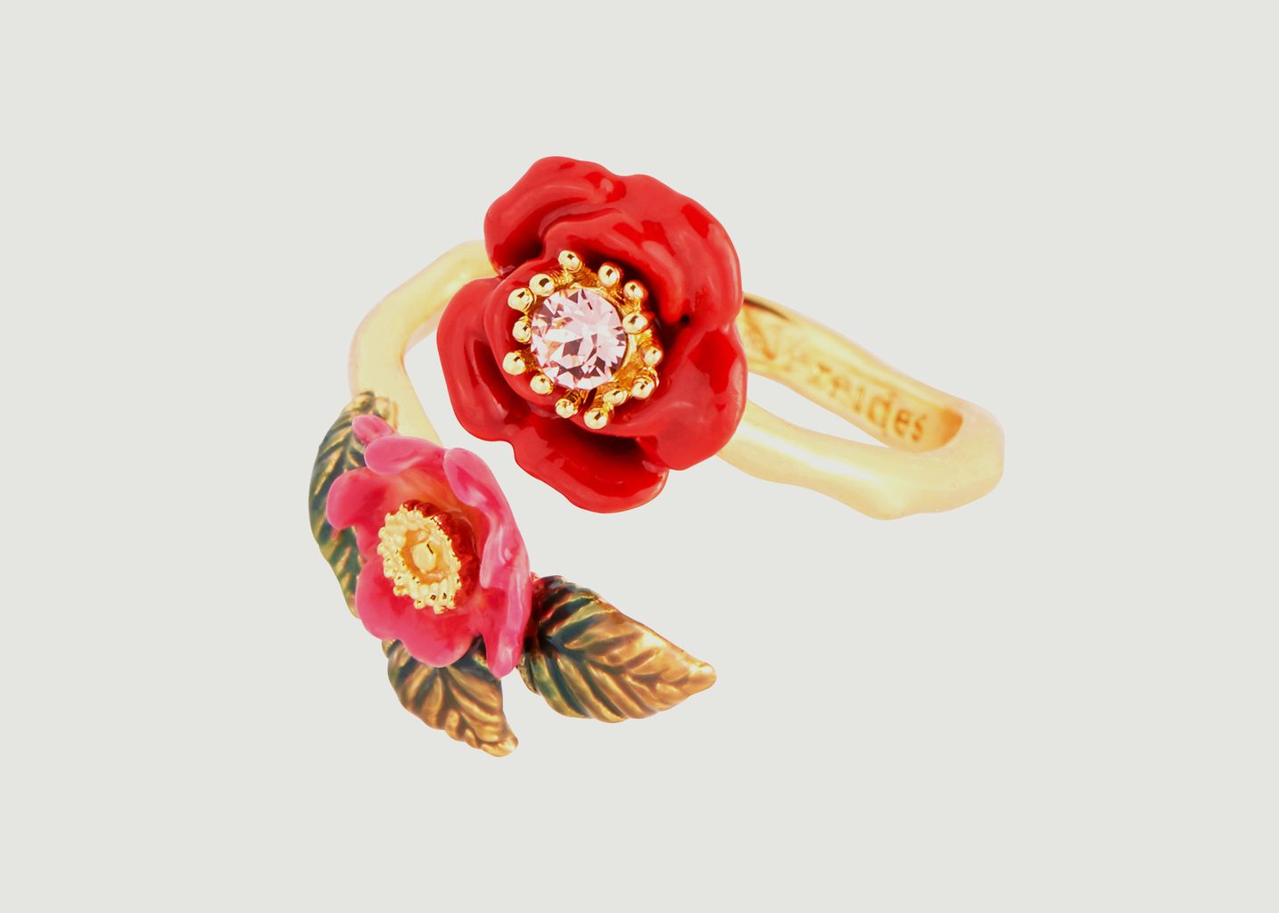 Duo of wild roses adjustable ring - Les Néréides