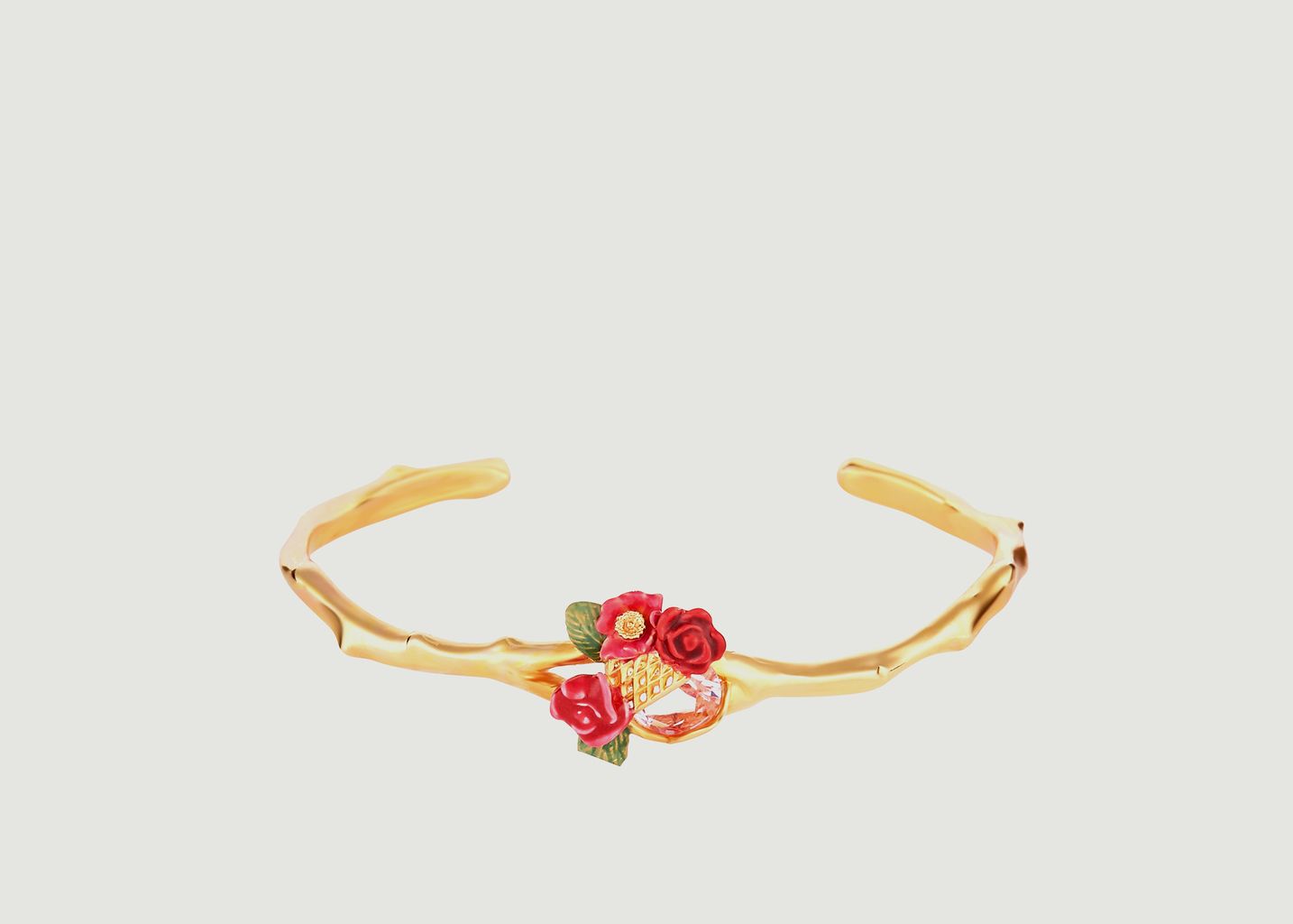 Roses bouquet and lattice bangle bracelet - Les Néréides