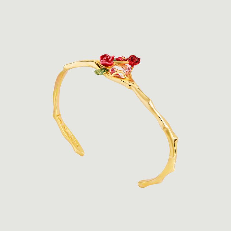 Bracelet jonc bouquet de roses sur treillis - Les Néréides