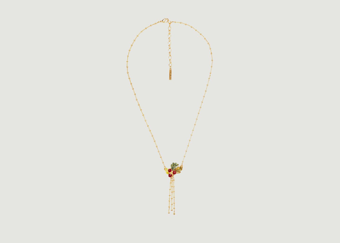Acorns and oak leaves and chains pendant necklace - Les Néréides