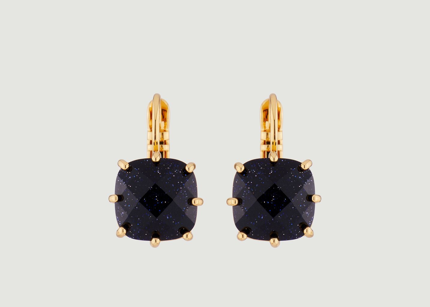 La Diamantine square stone sleeper earrings - Les Néréides