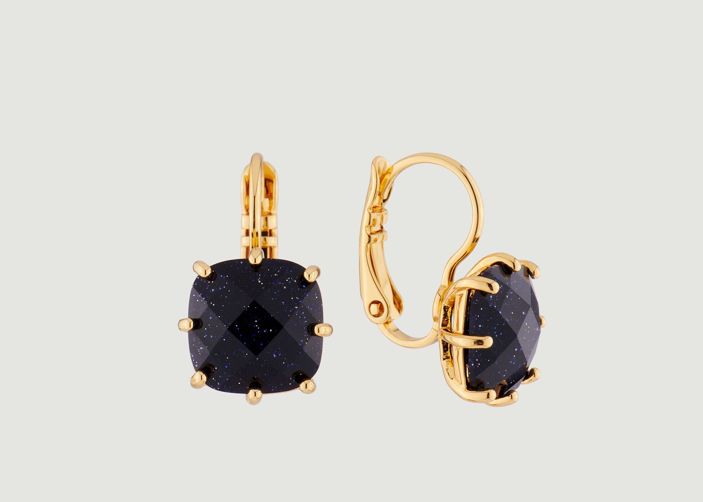 La Diamantine square stone sleeper earrings - Les Néréides