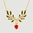 Heart-shaped mistletoe branch pendant fine necklace - Les Néréides